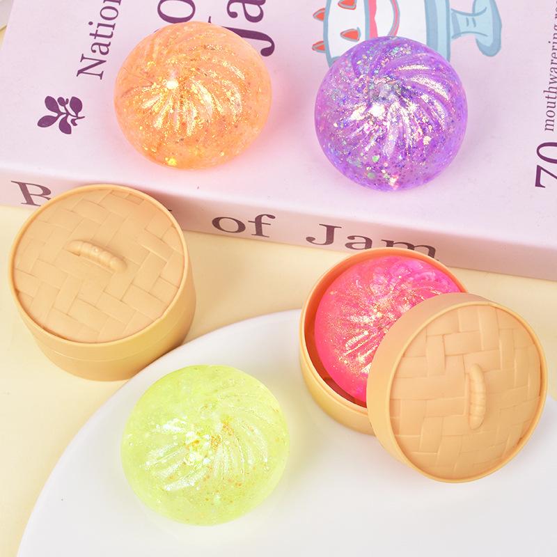 Kids Toys Dumplings - Simli Mantı Şeklinde Sıkmalı Oyuncak Duyusal