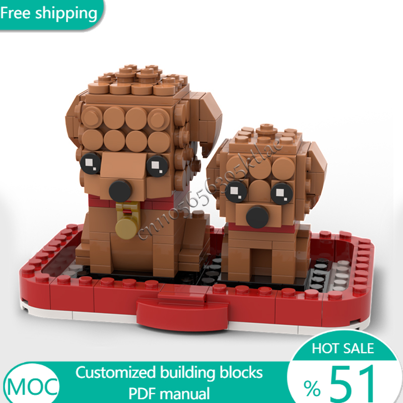 Kids Toys Blocks - 293 Parça Hayvan Goldendoodle ve Köpek