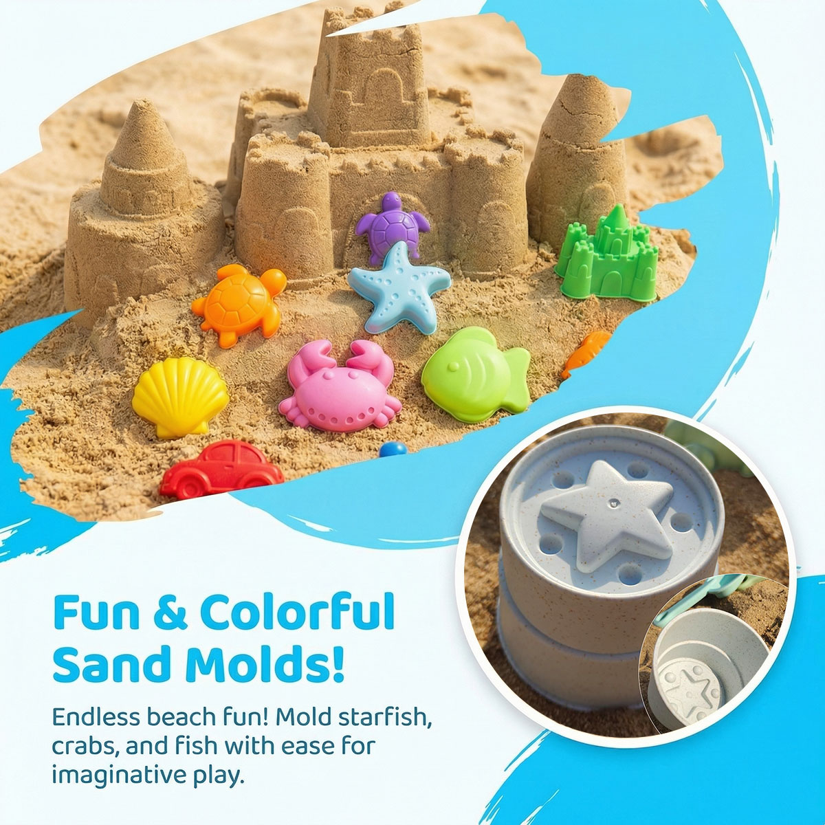 Kinetic Sand Mold - Küçük Yaratıcı Plaj Kalıp Seti Çocuk
