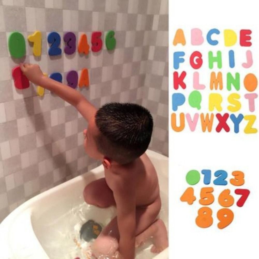 Bath Letter Number Foam - 36 adet Unisex Yüzme Oyunu için