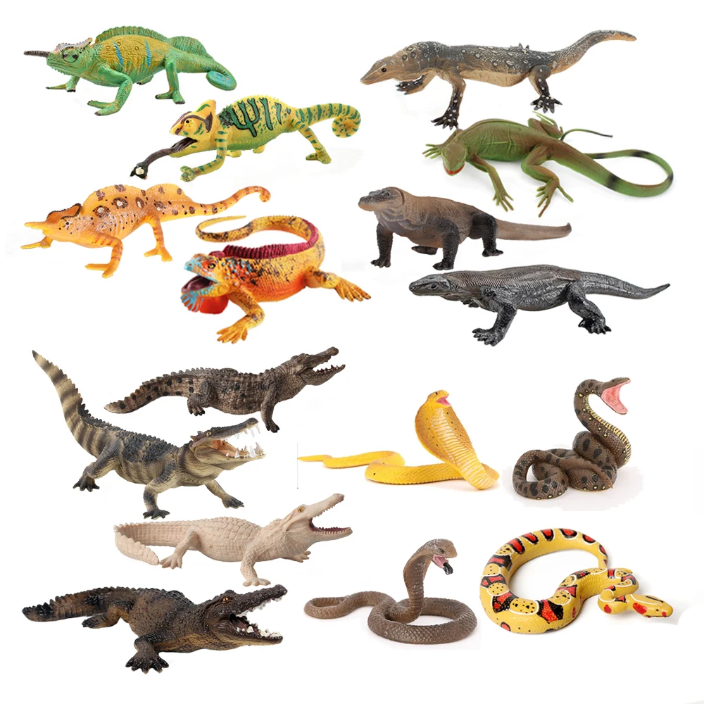 Kids Toys Under 1 Year - Plastik Bukalemun Model Oyuncak Iguana Timsah
