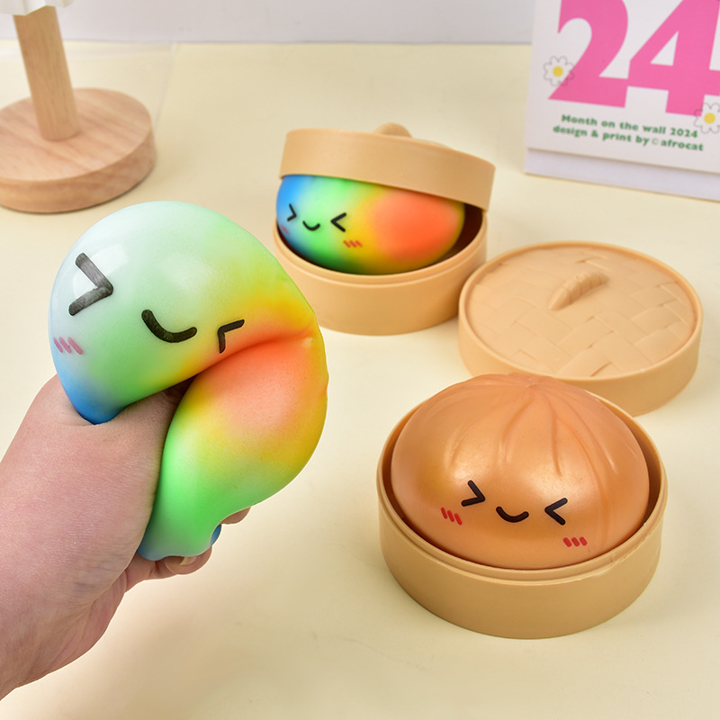 Kids Toys Dumplings - Gökkuşağı Renkli Mantı Şeklinde Yumuşak Oyuncak,