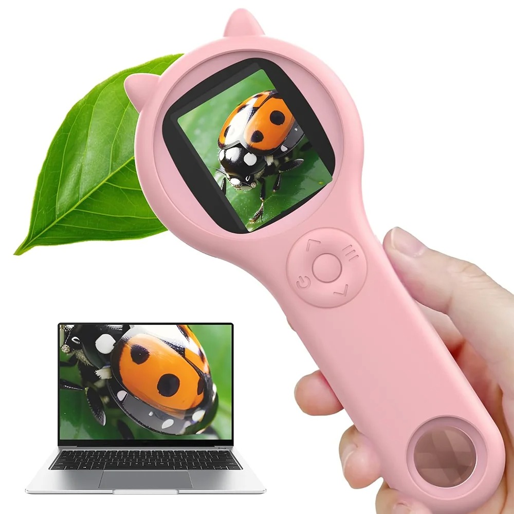 Microscope Kids Science - Çocuklar Mikroskop Taşınabilir El Büyüteç Dijital