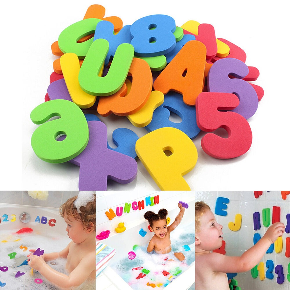 Bath Letter Number Foam - 36 adet Etiket Oyunu Yüzme Oyun